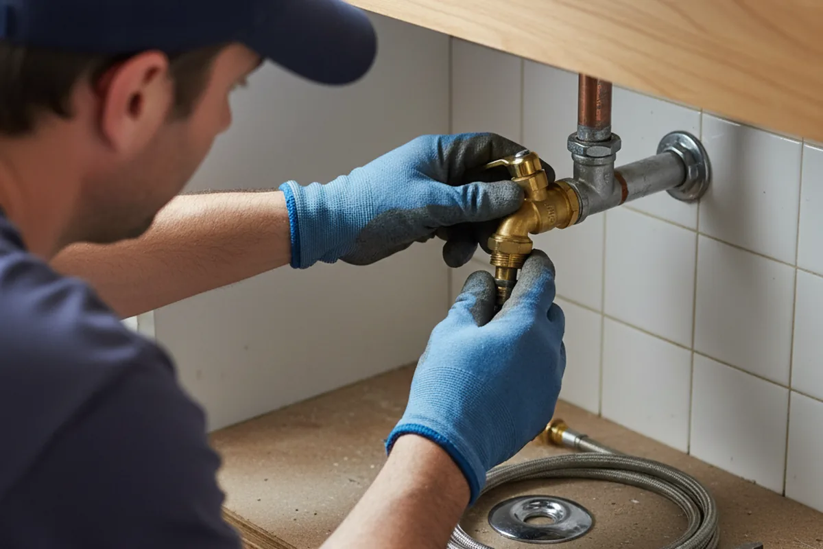 Shutoff valve and fitting work during Well Pump Repair in Portland